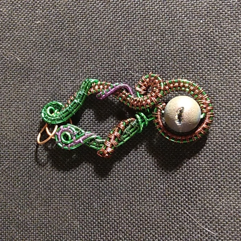 Unique wire wrapped pendant